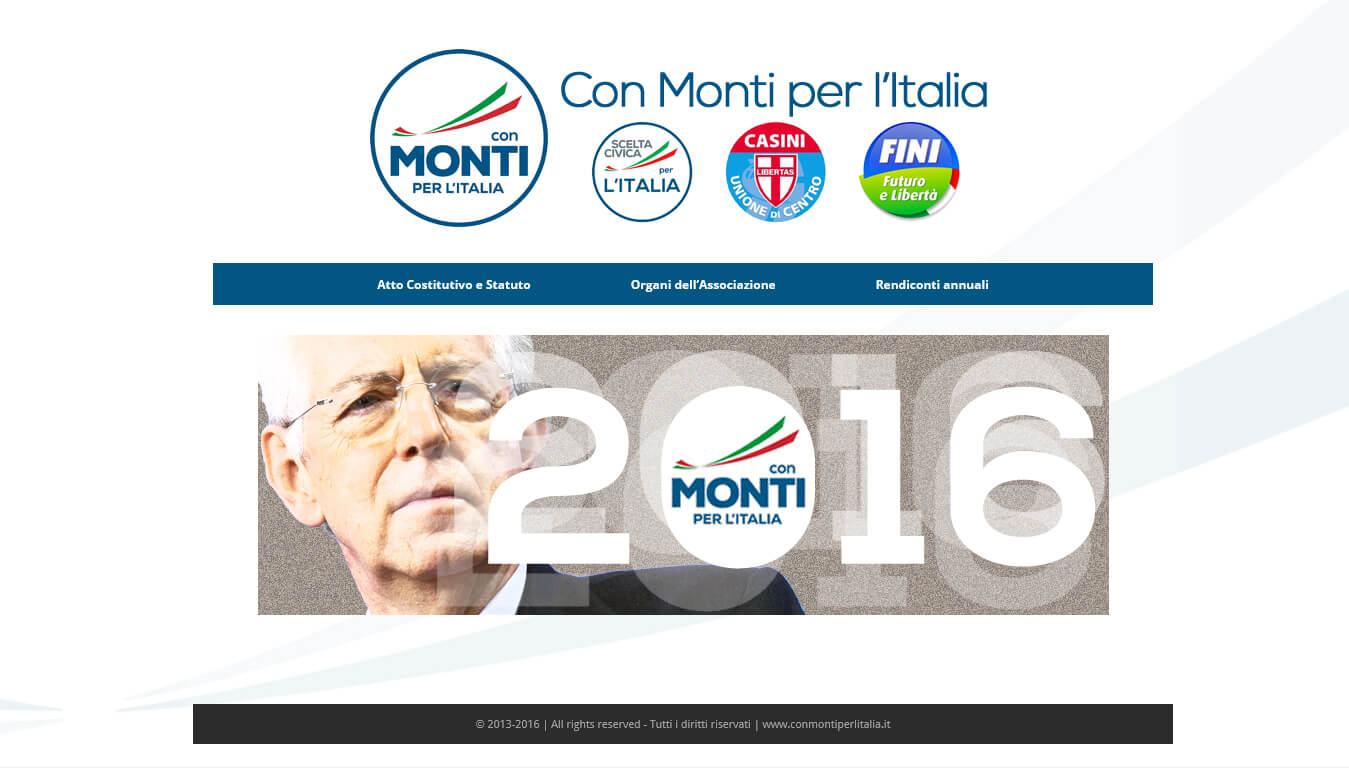 sito web del partito con monti per l Italia