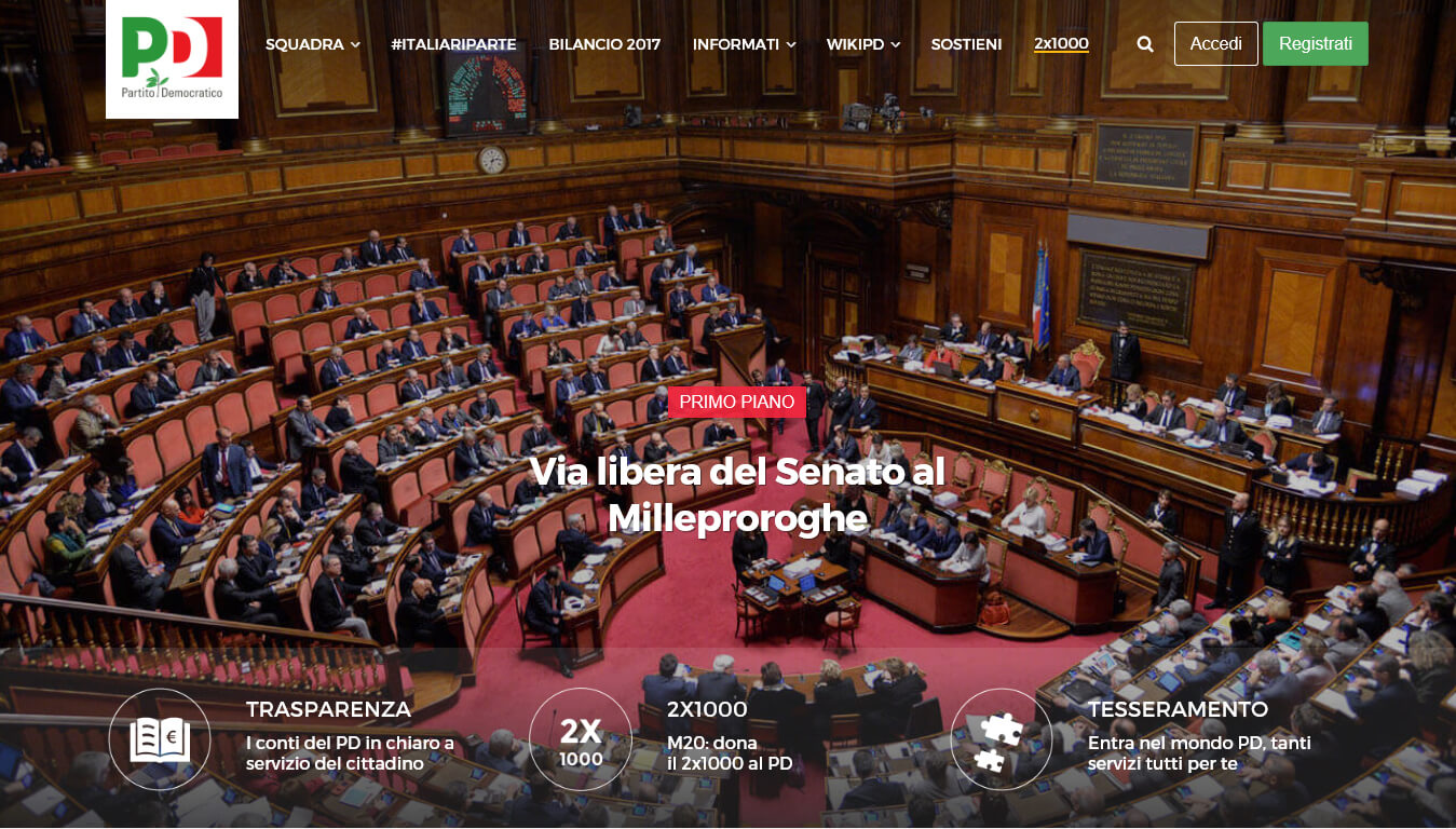 sito internet del partito democratico