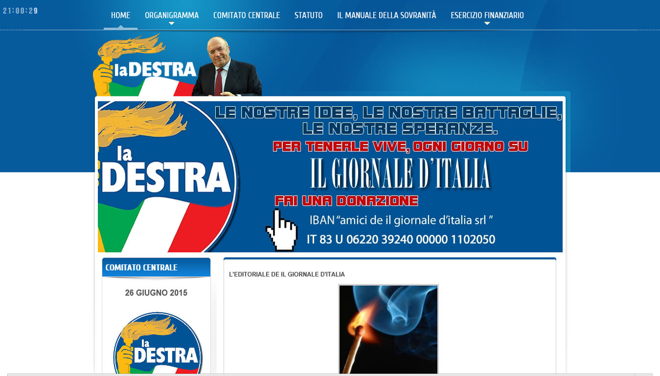 sito web del partito la destra