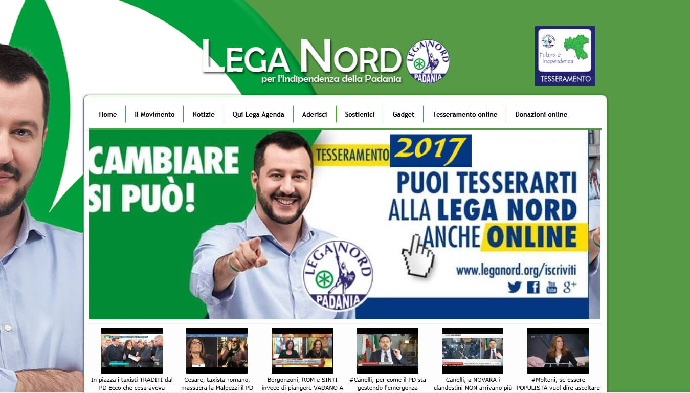 sito web della lega nord