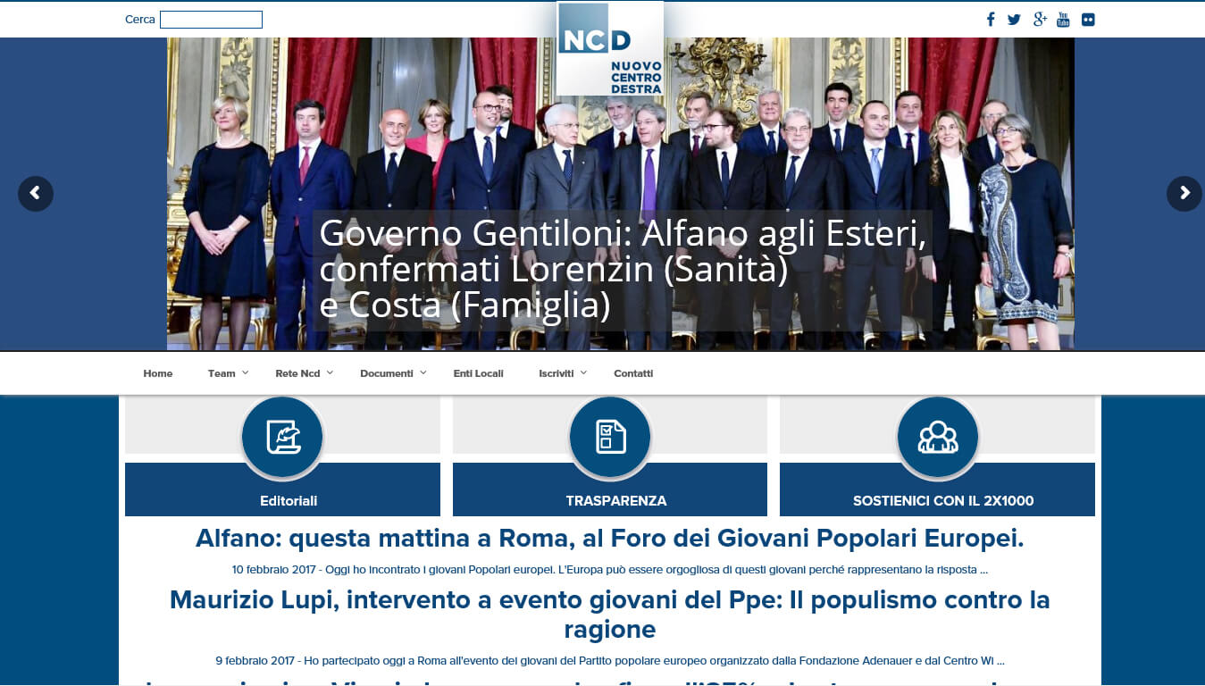 sito internet del nuovo centro destra