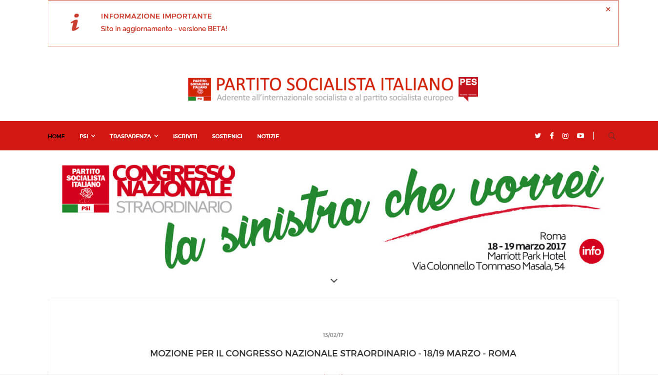 sito del partito socialista italiano