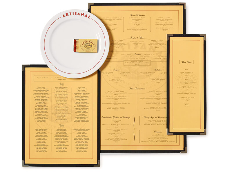 menu grafico di Louise Fili 