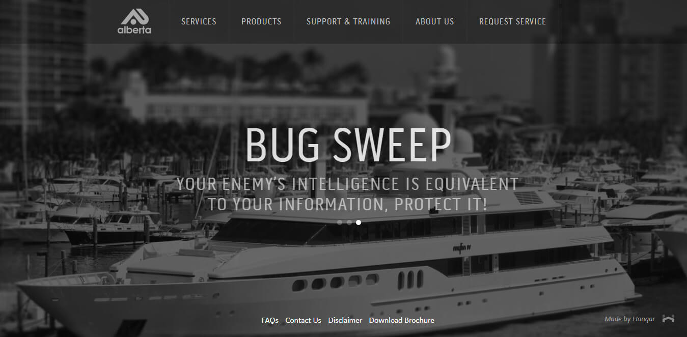sito web layout nero