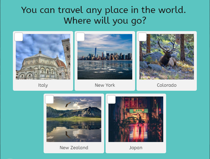 esempio di quiz online per il sito web