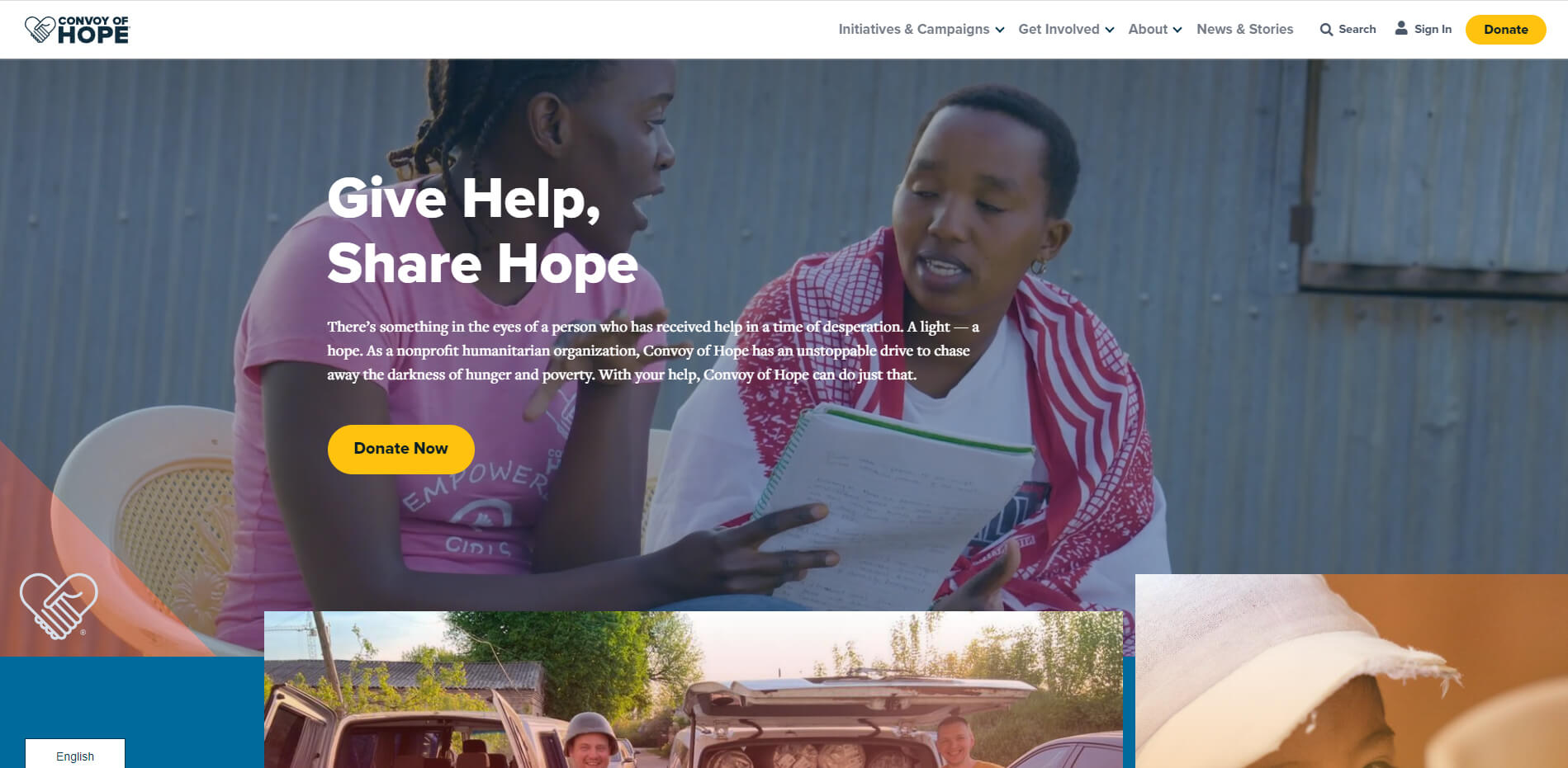 esempio sito web organizzazione umanitaria